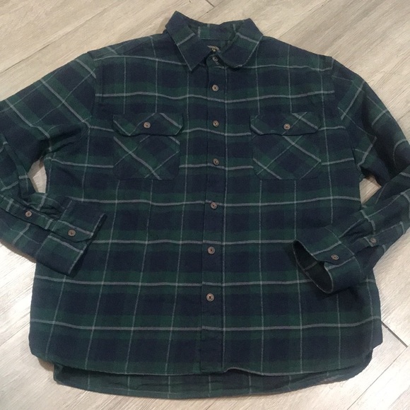 JACHS Heavy Plaid Flannel Green & Navy Blue Shirt/Jacket size XXL - Picture 3 of 10